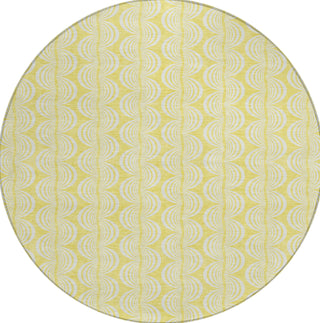 Piper Looms Chantille Swirls ACN1056 Yellow Machine Washable Area Rug Round Main Image