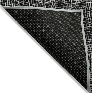 Piper Looms Chantille Geometric ACN1057 Black Machine Washable Area Rug Backing Image