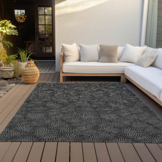 Piper Looms Chantille Geometric ACN1057 Black Machine Washable Area Rug Outdoor Lifestyle Image Feature