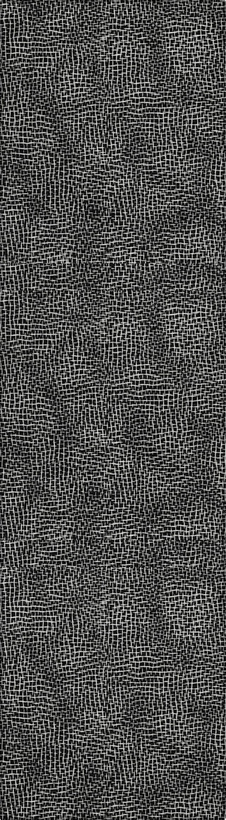 Piper Looms Chantille Geometric ACN1057 Black Machine Washable Area Rug Runner Main Image