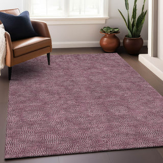 Piper Looms Chantille Geometric ACN1057 Eggplant Machine Washable Area Rug Lifestyle Image Feature