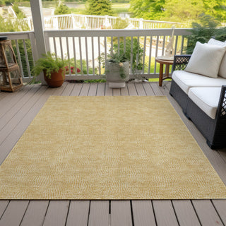 Piper Looms Chantille Geometric ACN1057 Gold Machine Washable Area Rug Outdoor Lifestyle Image Feature