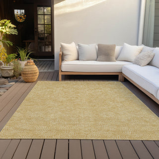 Piper Looms Chantille Geometric ACN1057 Gold Machine Washable Area Rug Outdoor Lifestyle Image Feature