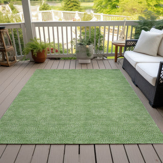 Piper Looms Chantille Geometric ACN1057 Green Machine Washable Area Rug Outdoor Lifestyle Image Feature