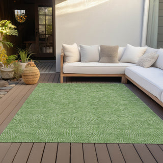 Piper Looms Chantille Geometric ACN1057 Green Machine Washable Area Rug Outdoor Lifestyle Image Feature