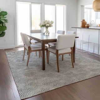 Piper Looms Chantille Geometric ACN1058 White Machine Washable Area Rug Lifestyle Image Feature