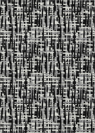 Piper Looms Chantille Lines ACN1059 Black Machine Washable Area Rug main image
