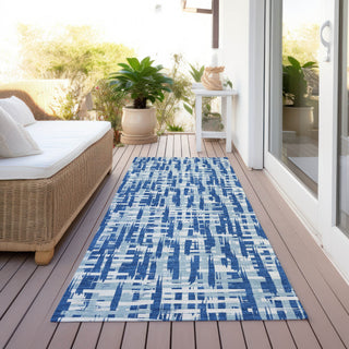 Piper Looms Chantille Lines ACN1059 Blue Machine Washable Area Rug Runner Outdoor Lifestyle Image Feature