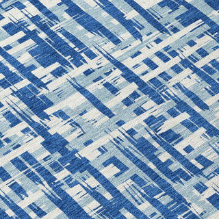 Piper Looms Chantille Lines ACN1059 Blue Machine Washable Area Rug Swatch Image