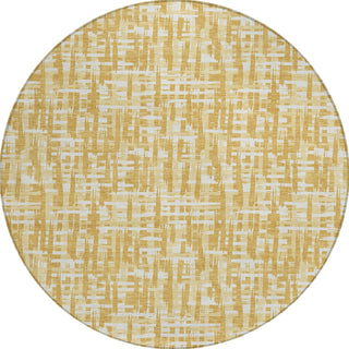 Piper Looms Chantille Lines ACN1059 Gold Machine Washable Area Rug Round Main Image