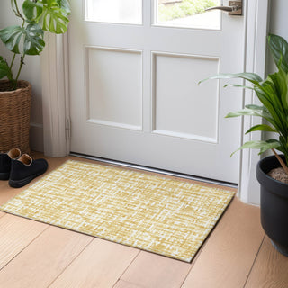 Piper Looms Chantille Lines ACN1059 Gold Machine Washable Area Rug Scatter Lifestyle Image Feature