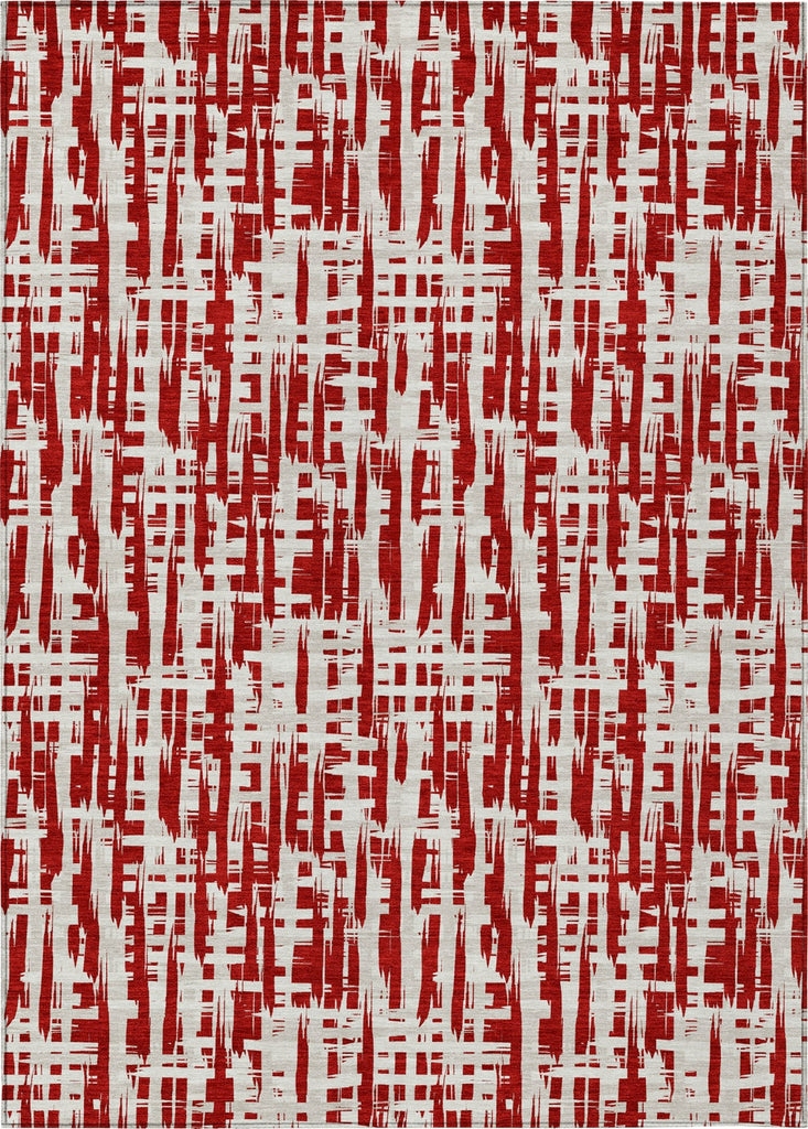 Piper Looms Chantille Lines ACN1059 Red Machine Washable Area Rug main image
