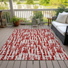 Piper Looms Chantille Lines ACN1059 Red Machine Washable Area Rug Outdoor Lifestyle Image Feature