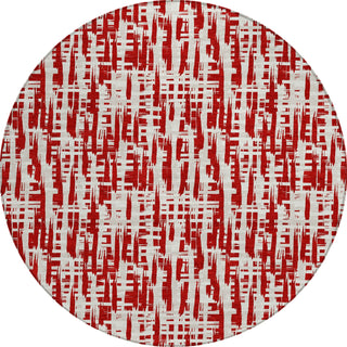 Piper Looms Chantille Lines ACN1059 Red Machine Washable Area Rug Round Main Image