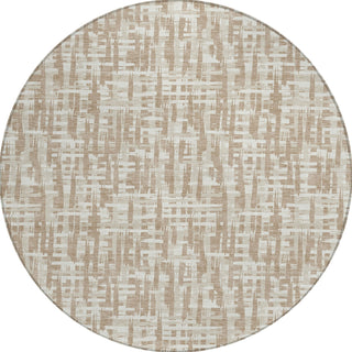 Piper Looms Chantille Lines ACN1059 Tan Machine Washable Area Rug Round Main Image