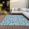 Piper Looms Chantille Lines ACN1059 Teal Machine Washable Area Rug Outdoor Lifestyle Image Feature