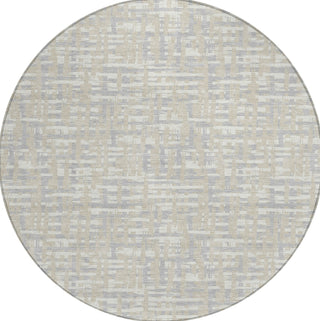 Piper Looms Chantille Lines ACN1060 Beige Machine Washable Area Rug Round Main Image