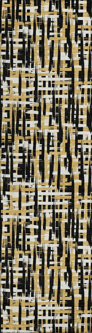 Piper Looms Chantille Lines ACN1060 Black Machine Washable Area Rug Runner Main Image