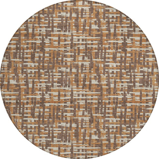 Piper Looms Chantille Lines ACN1060 Chocolate Machine Washable Area Rug Round Main Image