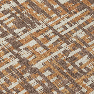 Piper Looms Chantille Lines ACN1060 Chocolate Machine Washable Area Rug Swatch Image