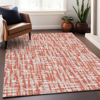 Piper Looms Chantille Lines ACN1060 Coral Machine Washable Area Rug Lifestyle Image Feature