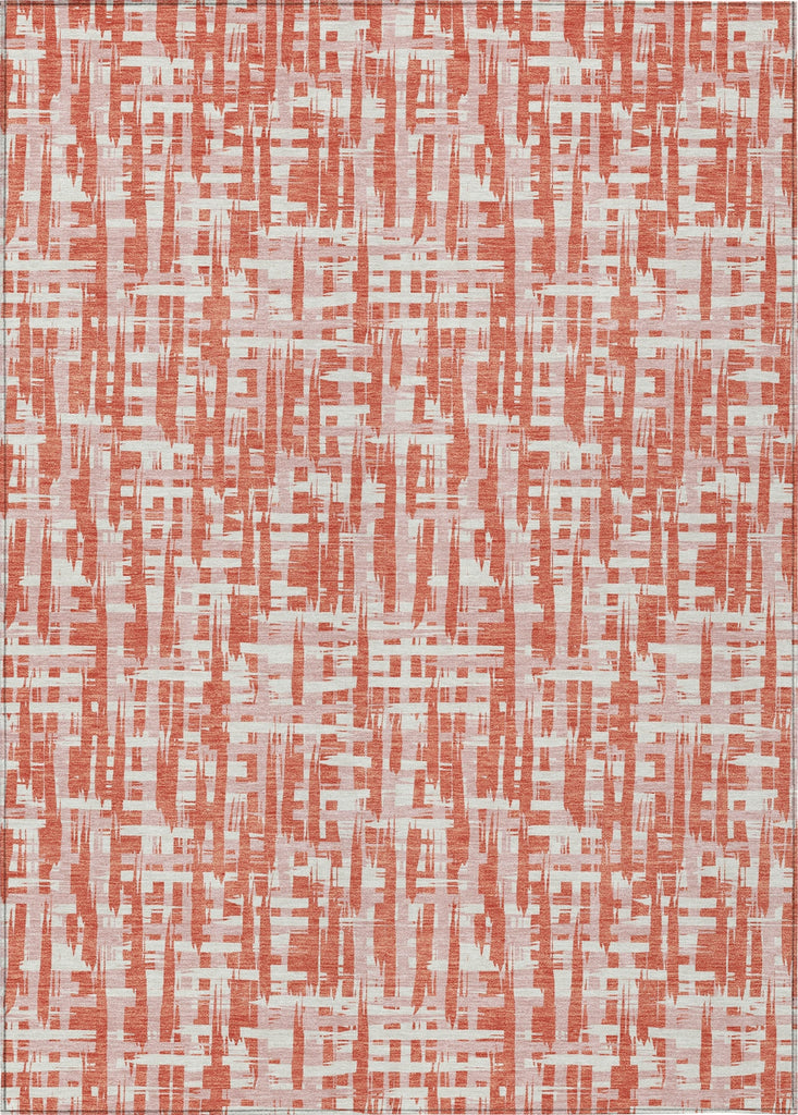 Piper Looms Chantille Lines ACN1060 Coral Machine Washable Area Rug main image