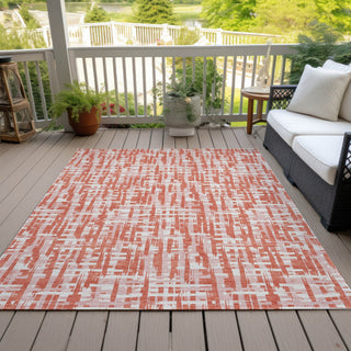 Piper Looms Chantille Lines ACN1060 Coral Machine Washable Area Rug Outdoor Lifestyle Image Feature