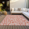 Piper Looms Chantille Lines ACN1060 Coral Machine Washable Area Rug Outdoor Lifestyle Image Feature