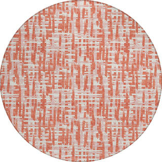 Piper Looms Chantille Lines ACN1060 Coral Machine Washable Area Rug Round Main Image