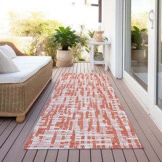 Piper Looms Chantille Lines ACN1060 Coral Machine Washable Area Rug Runner Outdoor Lifestyle Image Feature