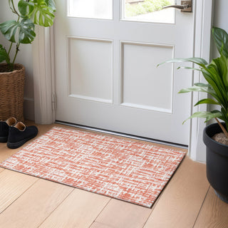 Piper Looms Chantille Lines ACN1060 Coral Machine Washable Area Rug Scatter Lifestyle Image Feature