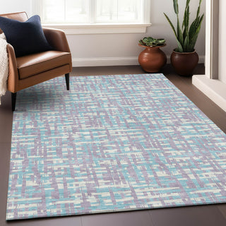 Piper Looms Chantille Lines ACN1060 Lavender Machine Washable Area Rug Lifestyle Image Feature