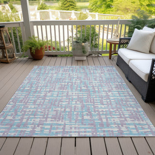 Piper Looms Chantille Lines ACN1060 Lavender Machine Washable Area Rug Outdoor Lifestyle Image Feature