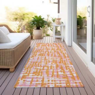 Piper Looms Chantille Lines ACN1060 Orange Machine Washable Area Rug Runner Outdoor Lifestyle Image Feature