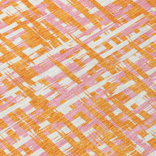 Piper Looms Chantille Lines ACN1060 Orange Machine Washable Area Rug Swatch Image