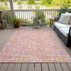 Piper Looms Chantille Lines ACN1060 Pink Machine Washable Area Rug Outdoor Lifestyle Image Feature
