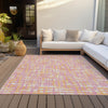 Piper Looms Chantille Lines ACN1060 Pink Machine Washable Area Rug Outdoor Lifestyle Image Feature