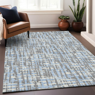Piper Looms Chantille Lines ACN1060 Silver Machine Washable Area Rug Lifestyle Image Feature