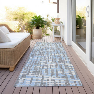 Piper Looms Chantille Lines ACN1060 Silver Machine Washable Area Rug Runner Outdoor Lifestyle Image Feature