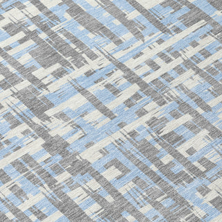 Piper Looms Chantille Lines ACN1060 Silver Machine Washable Area Rug Swatch Image