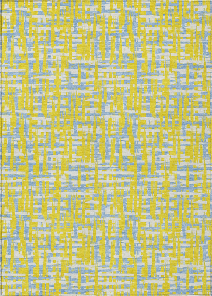Piper Looms Chantille Lines ACN1060 Yellow Machine Washable Area Rug main image