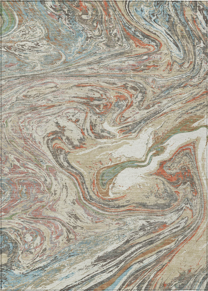 Piper Looms Chantille Abstract ACN1061 Beige Machine Washable Area Rug main image