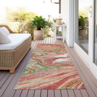 Piper Looms Chantille Abstract ACN1061 Coral Machine Washable Area Rug Runner Outdoor Lifestyle Image Feature