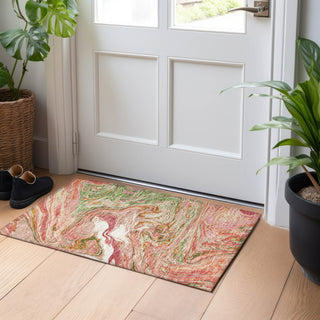 Piper Looms Chantille Abstract ACN1061 Coral Machine Washable Area Rug Scatter Lifestyle Image Feature