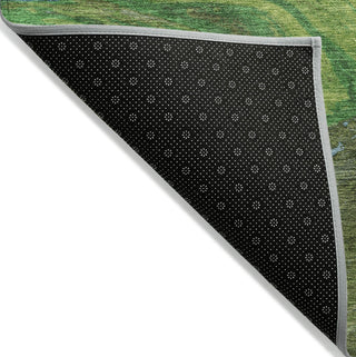 Piper Looms Chantille Abstract ACN1061 Green Machine Washable Area Rug Backing Image