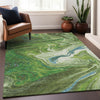 Piper Looms Chantille Abstract ACN1061 Green Machine Washable Area Rug Lifestyle Image Feature