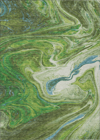 Piper Looms Chantille Abstract ACN1061 Green Machine Washable Area Rug main image