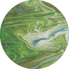 Piper Looms Chantille Abstract ACN1061 Green Machine Washable Area Rug Round Main Image