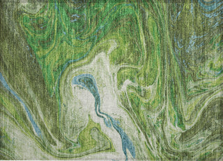 Piper Looms Chantille Abstract ACN1061 Green Machine Washable Area Rug Scatter Main Image