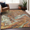 Piper Looms Chantille Abstract ACN1061 Khaki Machine Washable Area Rug Lifestyle Image Feature